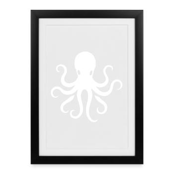 Pieuvre - Affiche encadrée (27 × 37 cm) - noir - Devant