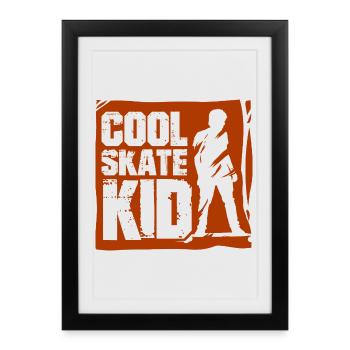 Skater Skateboard - Framed poster (27 × 37 cm) - black - Front