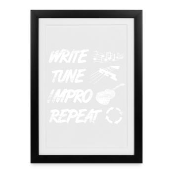 Writing, making music, improvising - Framed poster (27 × 37 cm) - black - Front