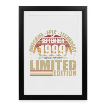 1999 septembre 1999 Anniversaire septembre 1999 - Affiche encadrée (27 × 37 cm) - noir - Devant
