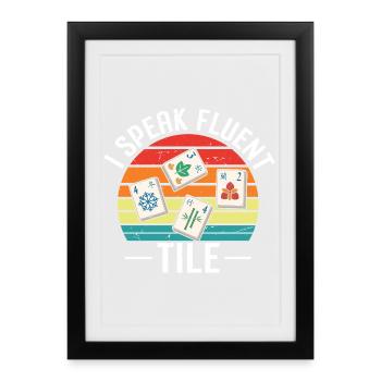Vintage Chinese Mahjong Gift - Framed poster (27 × 37 cm) - black - Front