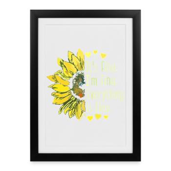 T-shirt Sunflower Fine Mantra - Affiche encadrée (27 × 37 cm) - noir - Devant