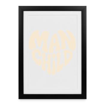 Heart-Shaped Man and Child  - Framed poster (27 × 37 cm) - black - Front