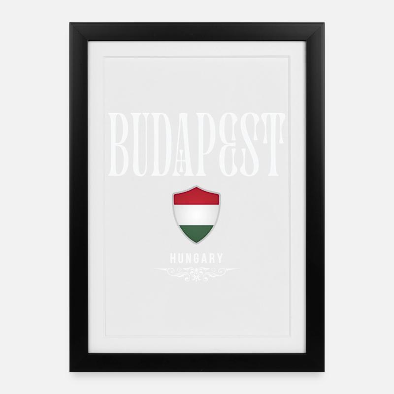 Ich liebe Budapest, Budapest Ungarn - Gerahmtes Poster (27 × 37 cm) - Schwarz