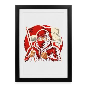 Ventilateurs Cologne Berlin Rot Weiss - Affiche encadrée (27 × 37 cm) - noir - Devant