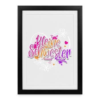 petite sœur - Affiche encadrée (27 × 37 cm) - noir - Devant