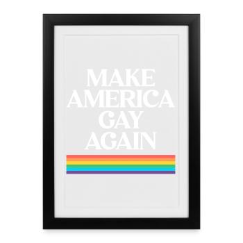 Make America Gay Again - Pride Design - Framed poster (27 × 37 cm) - black - Front