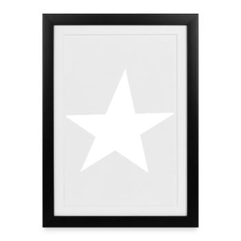 Design simple d’étoile blanche pour les vêtements - Affiche encadrée (27 × 37 cm) - noir - Devant