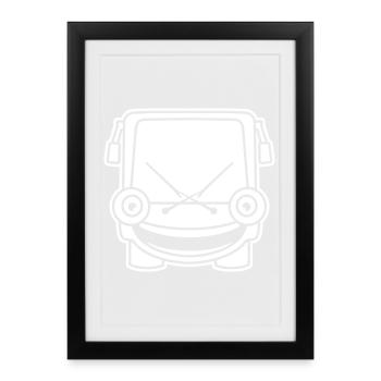 Little Bus – Comic Travel & Road Vibes - Framed poster (27 × 37 cm) - black - Front