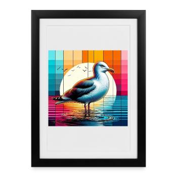 gull - Framed poster (27 × 37 cm) - black - Front
