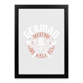 Germanic Viking Odin - Framed poster (27 × 37 cm) - black - Front