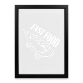 Fast Hot Dog Skateboard Longboard - Framed poster (27 × 37 cm) - black - Front