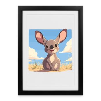 Wallabies Wallaby - Affiche encadrée (27 × 37 cm) - noir - Devant