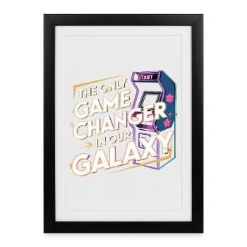 Le seul changeur de jeu dans notre arcade rétro Galaxy - Affiche encadrée (27 × 37 cm) - noir - Devant