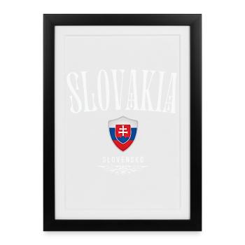 Drapeau de la Slovaquie, patriote slovaque - Affiche encadrée (27 × 37 cm) - noir - Devant
