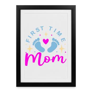 Mom 1st Mother's Day Expectant Mom - Framed poster (27 × 37 cm) - black - Front