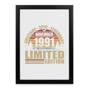 November 1991 Limited Edition Retro November 1991 - Framed poster (27 × 37 cm) - black - Front