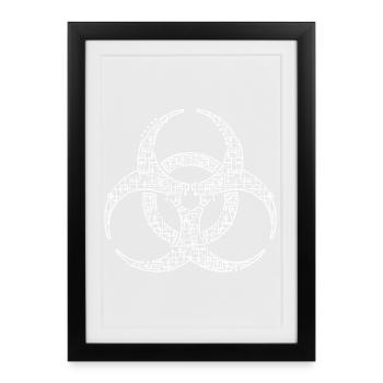 Biohazard-Warnshirt – Edgy Design - Gerahmtes Poster (27 × 37 cm) - Schwarz - Vorne