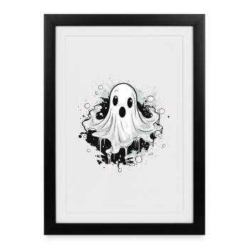 Geister-Splatter Motiv - Gerahmtes Poster (27 × 37 cm) - Schwarz - Vorne