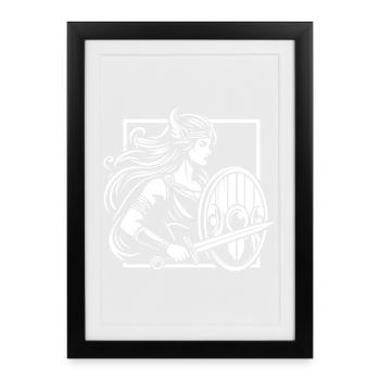 Conception de la vierge au bouclier – Viking fort - Affiche encadrée (27 × 37 cm) - noir - Devant