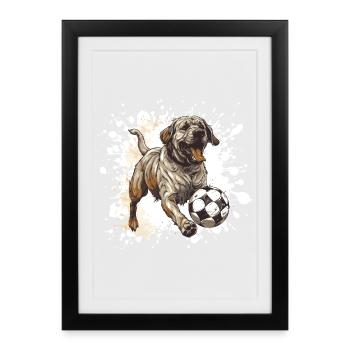 Mastiff Dog Football Team - Framed poster (27 × 37 cm) - black - Front