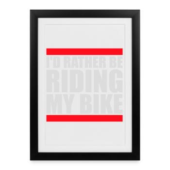 Je préfère faire du vélo cycliste - Affiche encadrée (27 × 37 cm) - noir - Devant