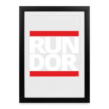 Courir - Affiche encadrée (27 × 37 cm) - noir - Devant