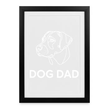 Dog Dad – Minimalist Dog Line Art - Framed poster (27 × 37 cm) - black - Front