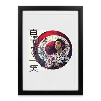 Japanese wisdom - Smile is worth it - Framed poster (27 × 37 cm) - black - Front