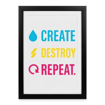 Creative Mindset, Artist Humor, More Chaos - Framed poster (27 × 37 cm) - black - Front