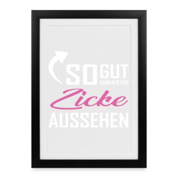 Seule une chienne peut avoir l’air aussi belle - Affiche encadrée (27 × 37 cm) - noir - Devant