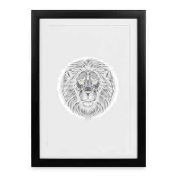 Lioness in the Crack - Gift for Lion Mom - Framed poster (27 × 37 cm) - black - Front