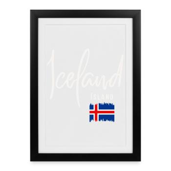Racines islandaises, j’adore l’Islande - Affiche encadrée (27 × 37 cm) - noir - Devant