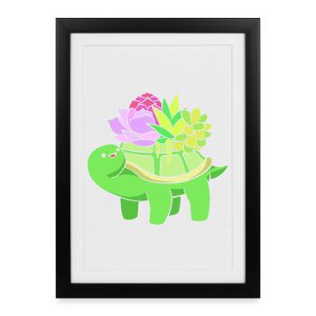 Plante Cactus Cactus - Affiche encadrée (27 × 37 cm) - noir - Devant