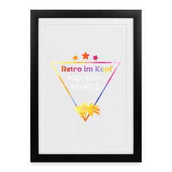 Retro in the head, modern in the heart - Framed poster (27 × 37 cm) - black - Front