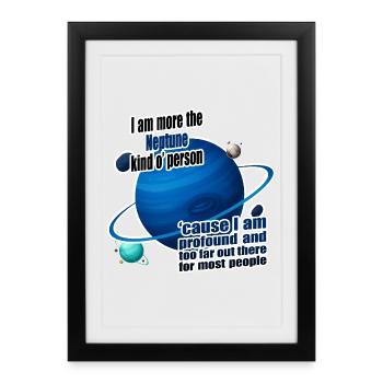 Je suis plutôt du genre à être du genre Neptune - Affiche encadrée (27 × 37 cm) - noir - Devant
