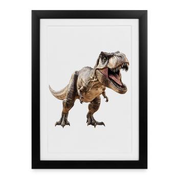 T-Rex Dino Dinosaur - Framed poster (27 × 37 cm) - black - Front