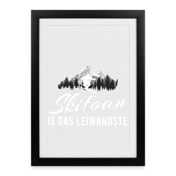 Skiing Schifoan is the most important thing - Framed poster (27 × 37 cm) - black - Front