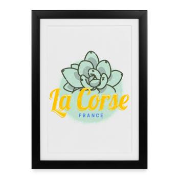 Souvenir vintage de la France succulente Corse - Affiche encadrée (27 × 37 cm) - noir - Devant