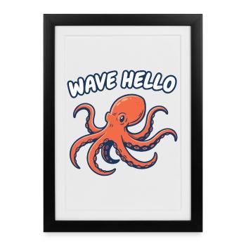 Salut Hello Squid - Affiche encadrée (27 × 37 cm) - noir - Devant