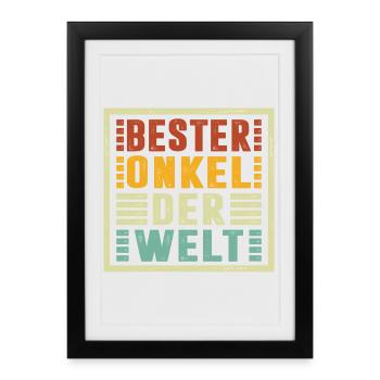 Le meilleur oncle du monde offre Noël - Affiche encadrée (27 × 37 cm) - noir - Devant