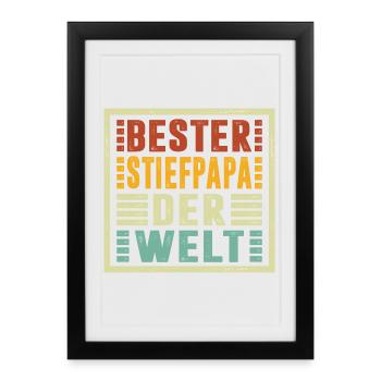 Le meilleur beau-père du monde offre Noël - Affiche encadrée (27 × 37 cm) - noir - Devant