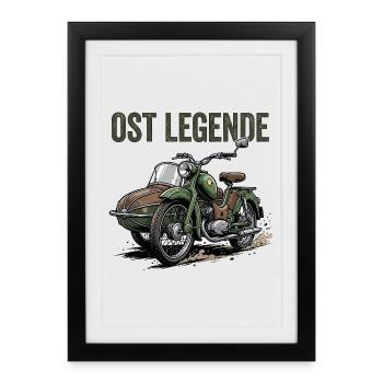Mobylette East Legend - Affiche encadrée (27 × 37 cm) - noir - Devant