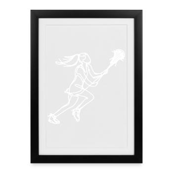 Women's Lacrosse - Framed poster (27 × 37 cm) - black - Front