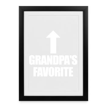 Favorite Grandchild Lustig I'm Grandpa's Favorite - Framed poster (27 × 37 cm) - black - Front