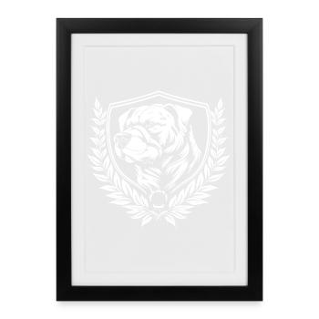 Bulldog Crest Emblem - Framed poster (27 × 37 cm) - black - Front