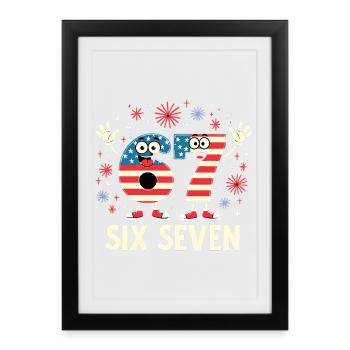 US Flag 67 Memes Six Seven - Affiche encadrée (27 × 37 cm) - noir - Devant