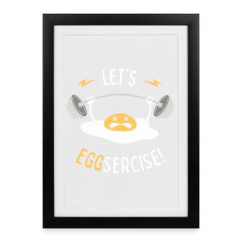 Let's Eggsercise! - Framed poster (27 × 37 cm) - black - Front
