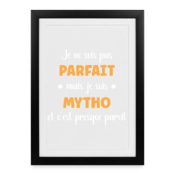Not perfect but mytho — typographic humor - Framed poster (27 × 37 cm) - black - Front