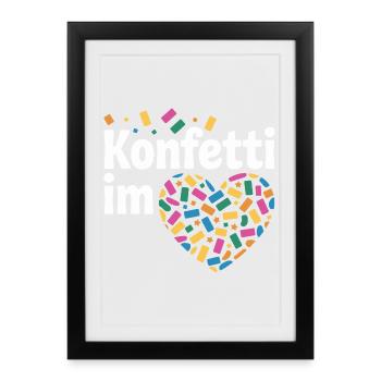 Confetti in the Heart Carnival Costume Women's Carnival - Framed poster (27 × 37 cm) - black - Front